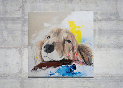 a dog Dachshund  contemporary painting art