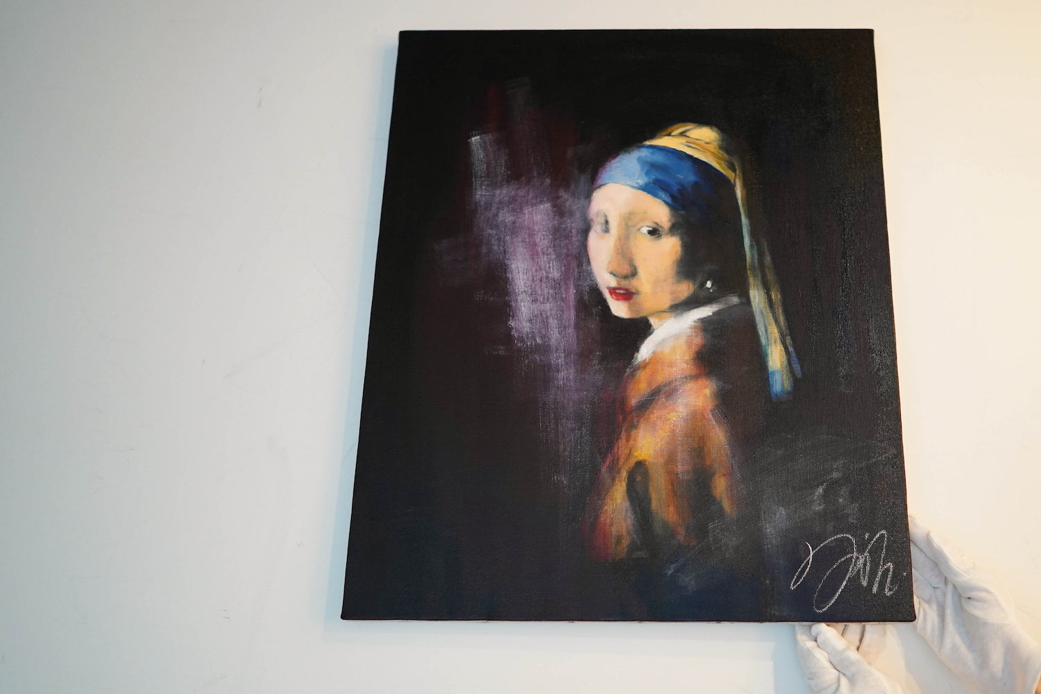 Girl with a pearl earring contemporary painting