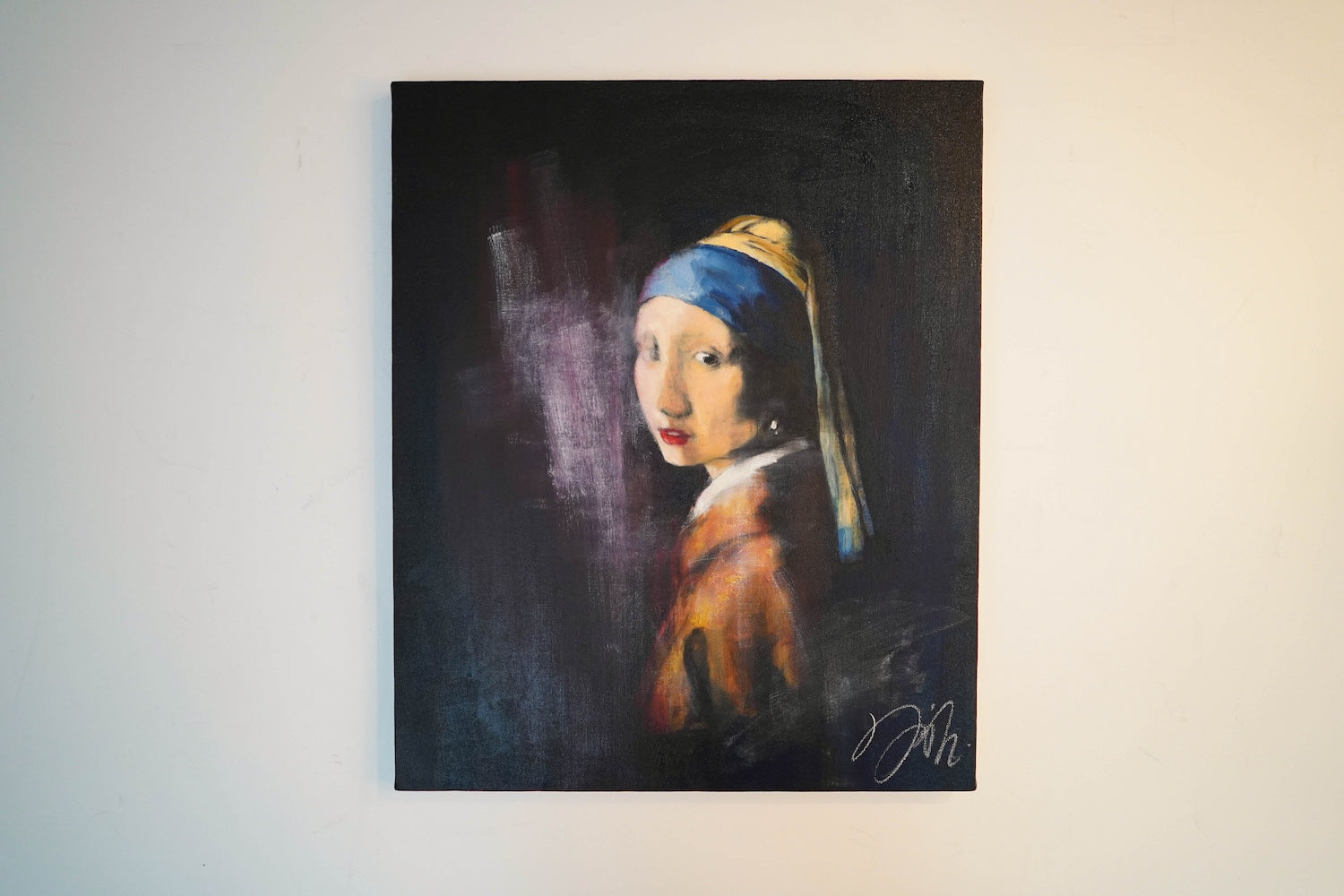 Girl with a pearl earring contemporary painting