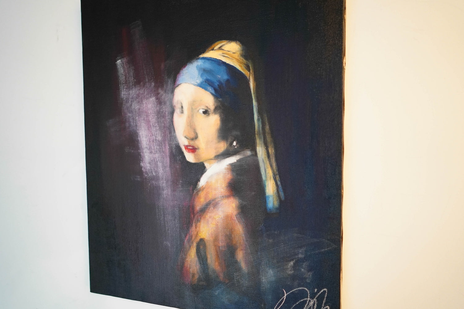 Girl with a pearl earring contemporary painting