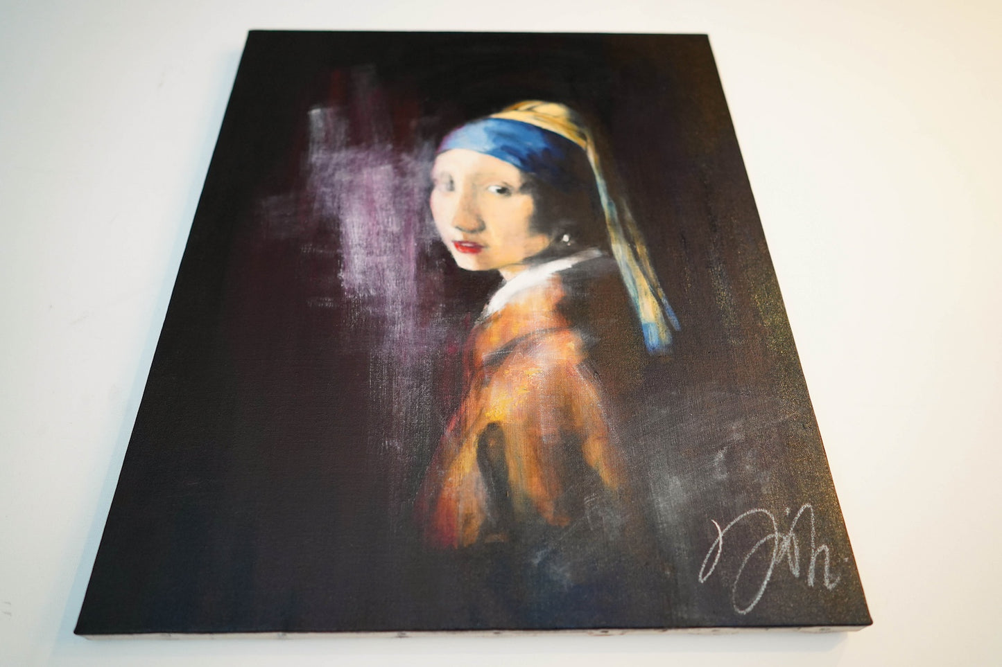 Girl with a pearl earring contemporary painting