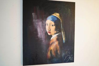 Girl with a pearl earring contemporary painting