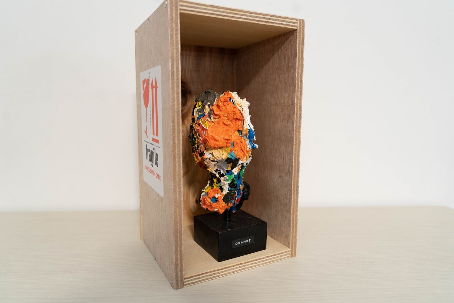 Orange contemporary sculpture