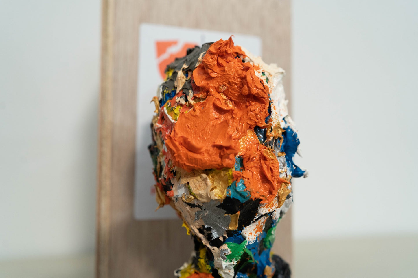 Orange contemporary sculpture