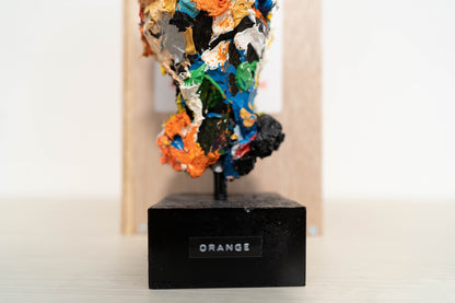 Orange contemporary sculpture