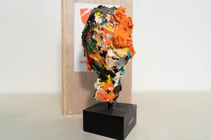 Orange contemporary sculpture