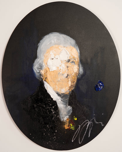 UNTITLED Portrait work (Thomas Jefferson) contemporary painting