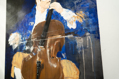 The Cellist contemporary painting