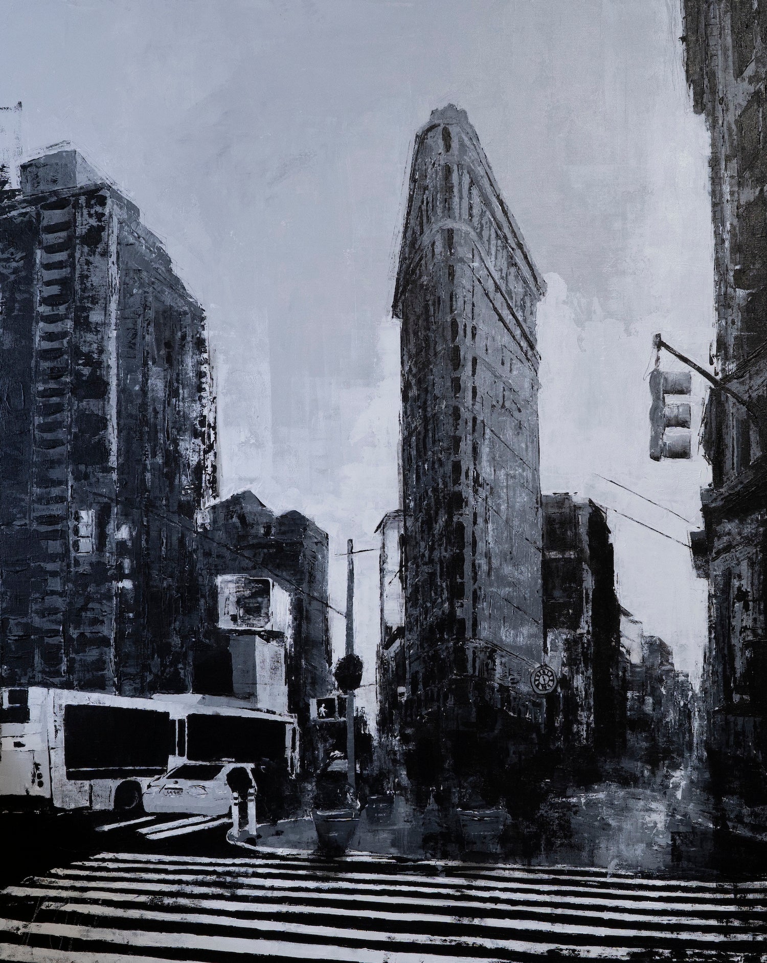 Title of artwork "New York, city scape composition #16" contemporary painting