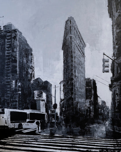 Title of artwork "New York, city scape composition #16" contemporary painting