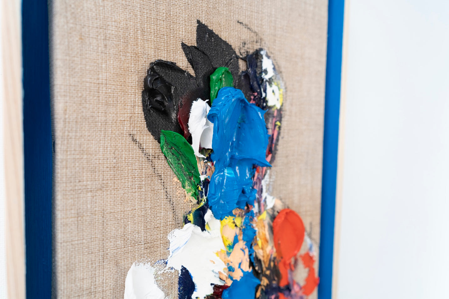 English Blue Portrait work      contemporary painting art