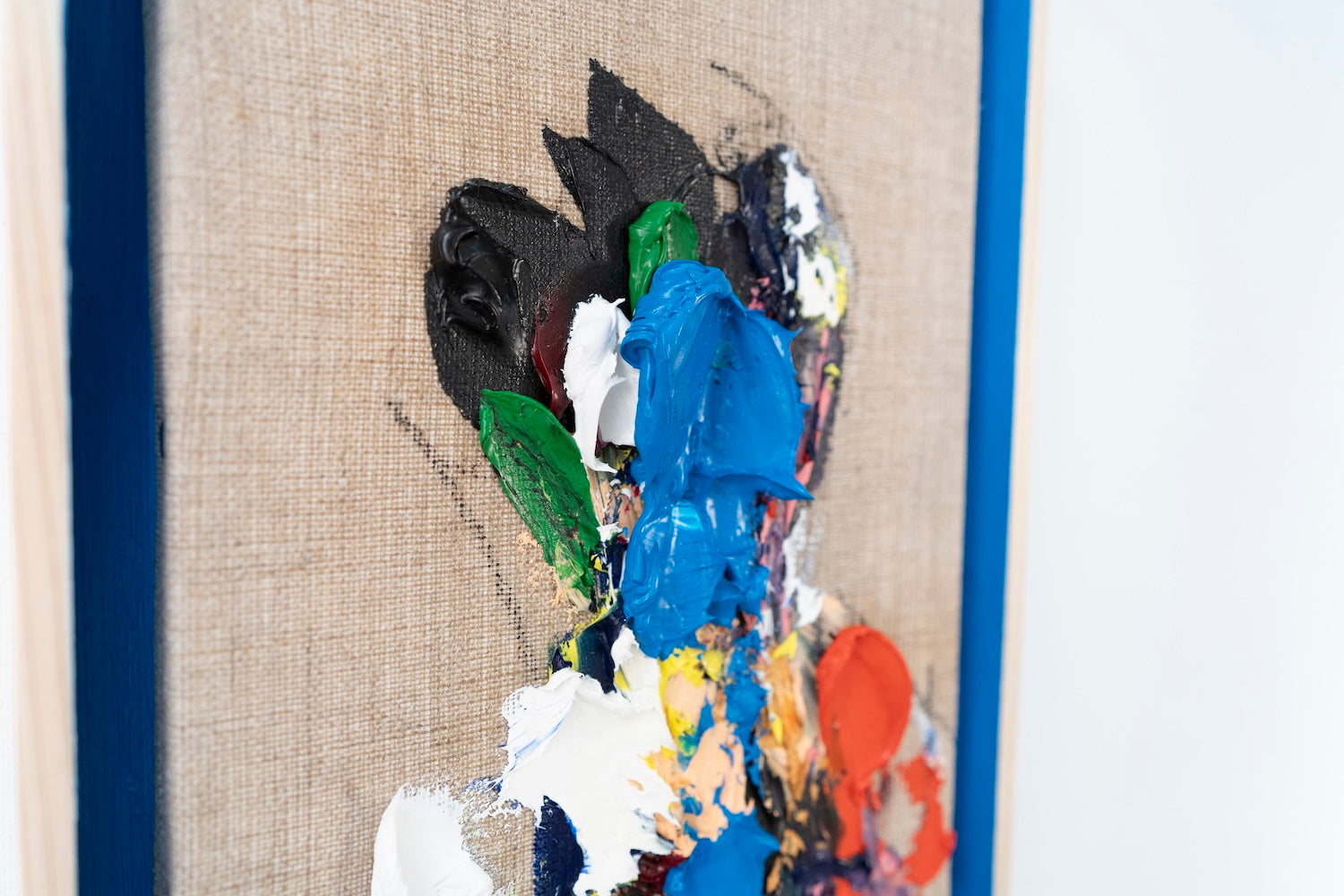 English Blue Portrait work      contemporary painting art