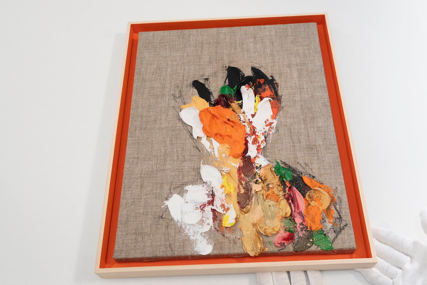 Orange Portrait work      contemporary painting art