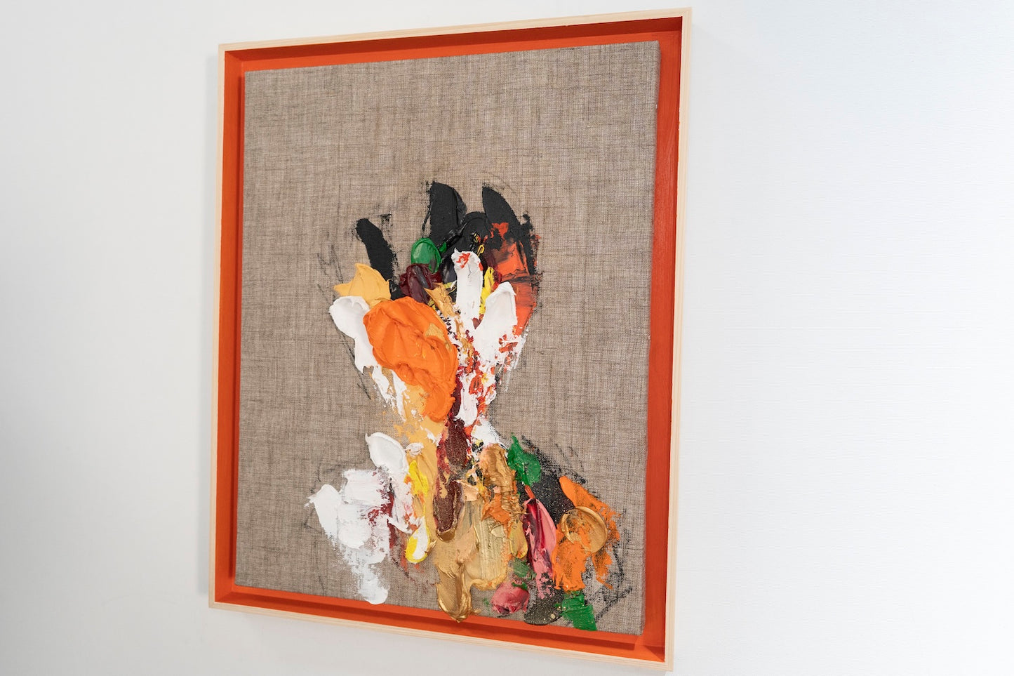 Orange Portrait work      contemporary painting art