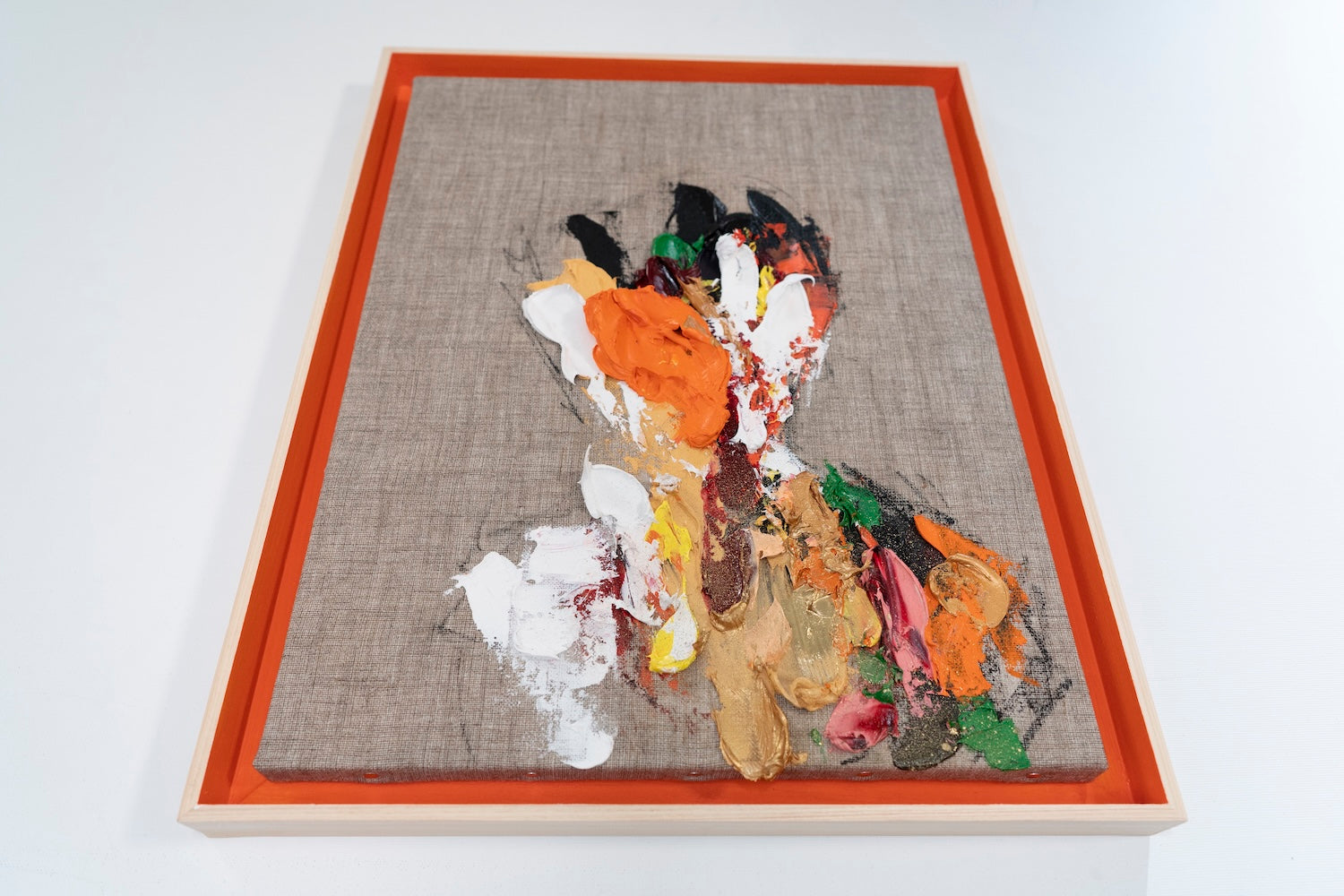 Orange Portrait work      contemporary painting art