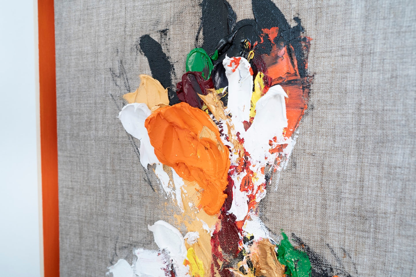 Orange Portrait work      contemporary painting art