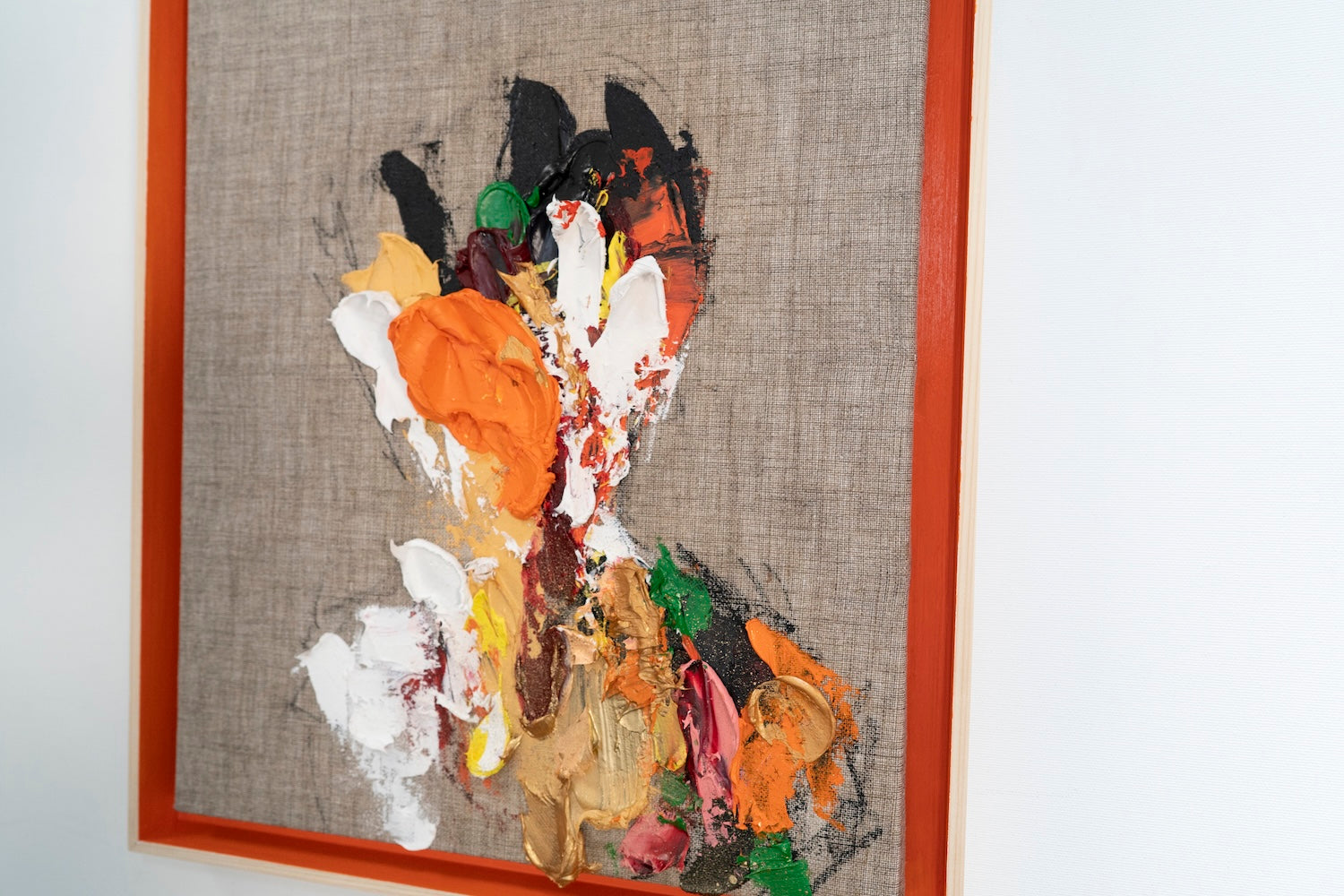 Orange Portrait work      contemporary painting art