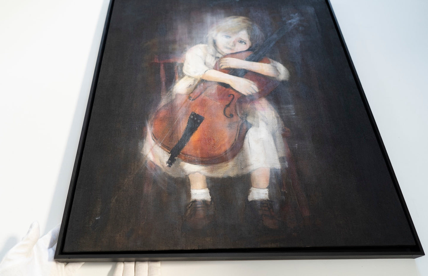 a girl cellist  contemporary painting art