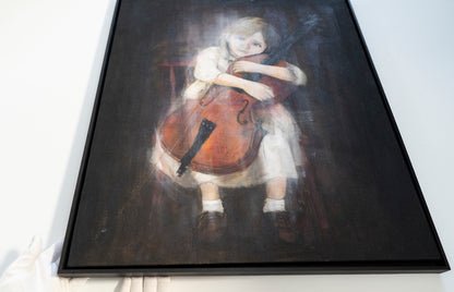 a girl cellist  contemporary painting art