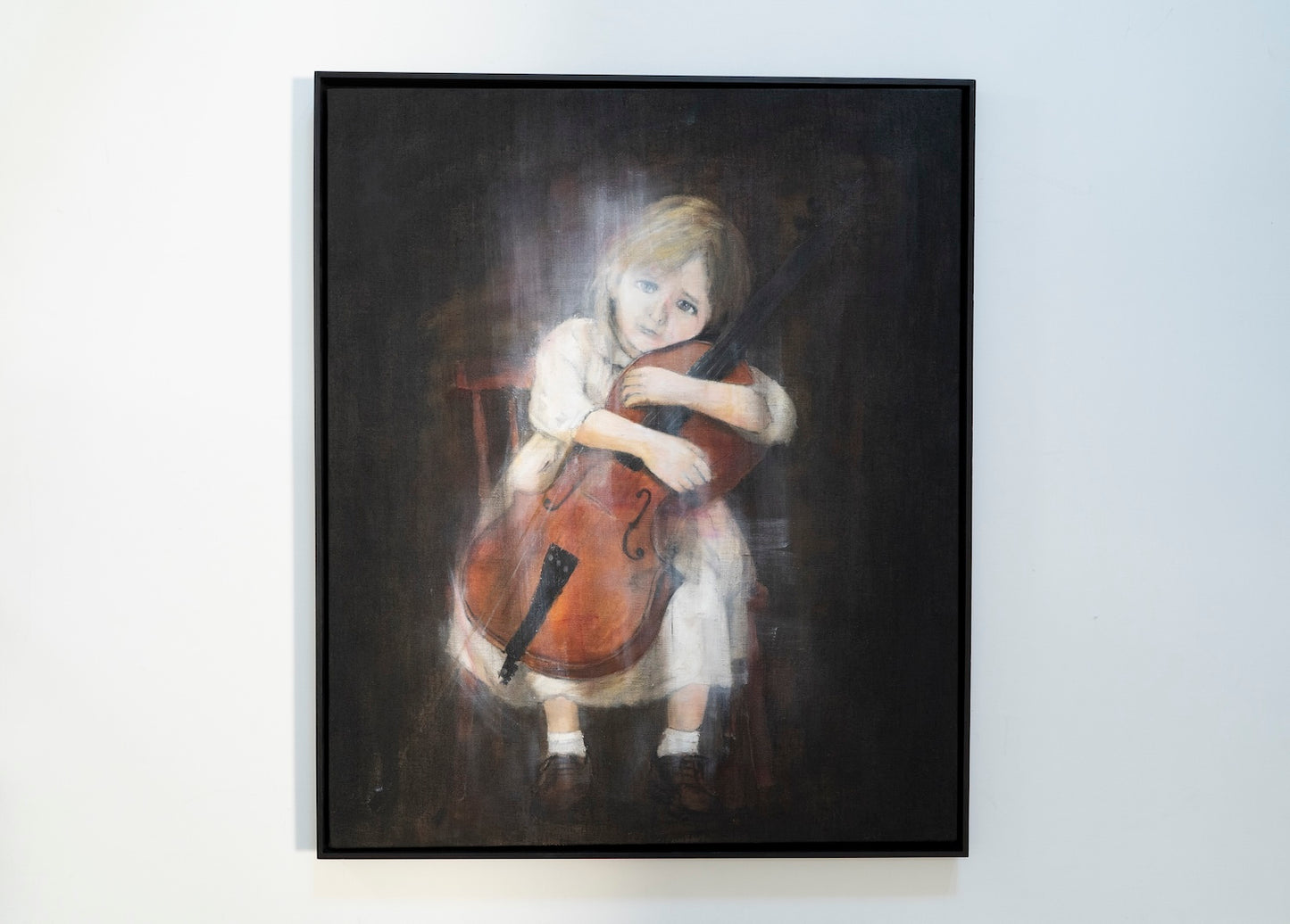 a girl cellist  contemporary painting art