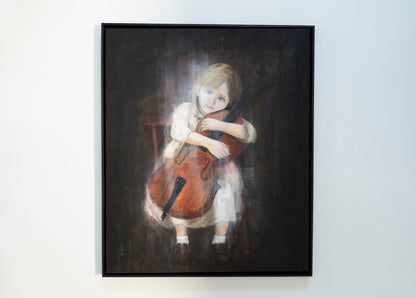 a girl cellist  contemporary painting art