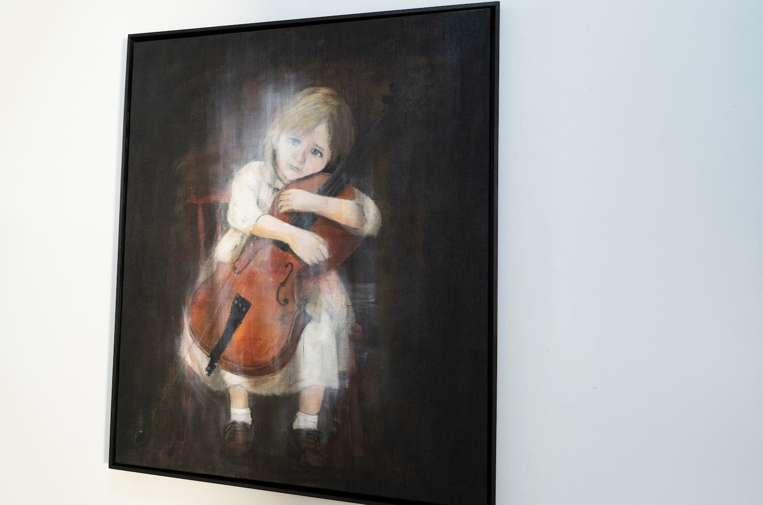 a girl cellist  contemporary painting art