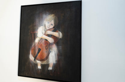 a girl cellist  contemporary painting art