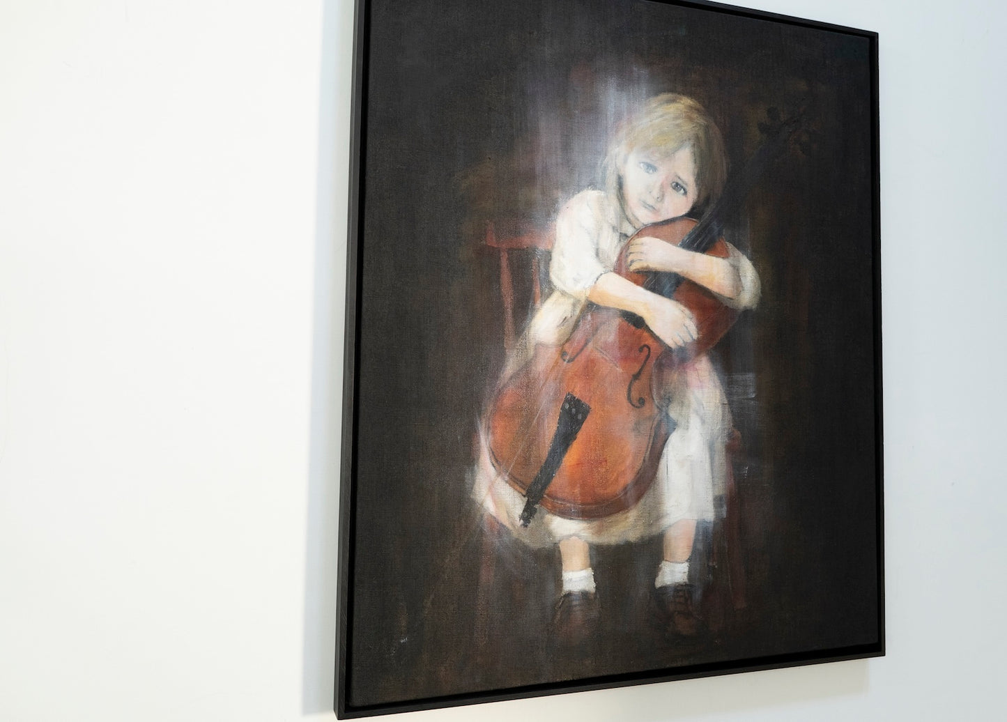 a girl cellist  contemporary painting art