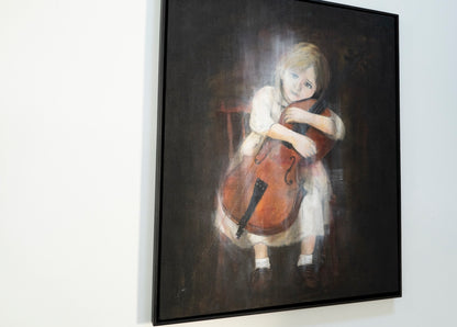 a girl cellist  contemporary painting art