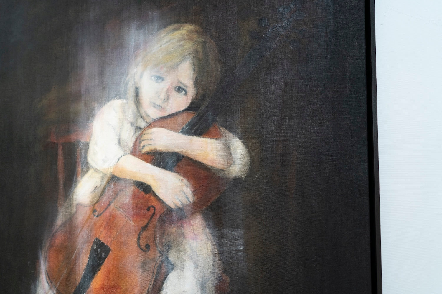 a girl cellist  contemporary painting art