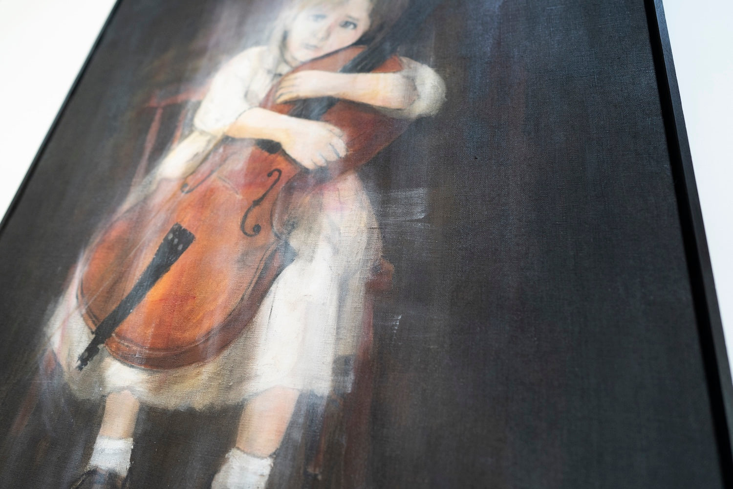 a girl cellist  contemporary painting art