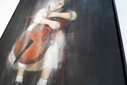 a girl cellist  contemporary painting art