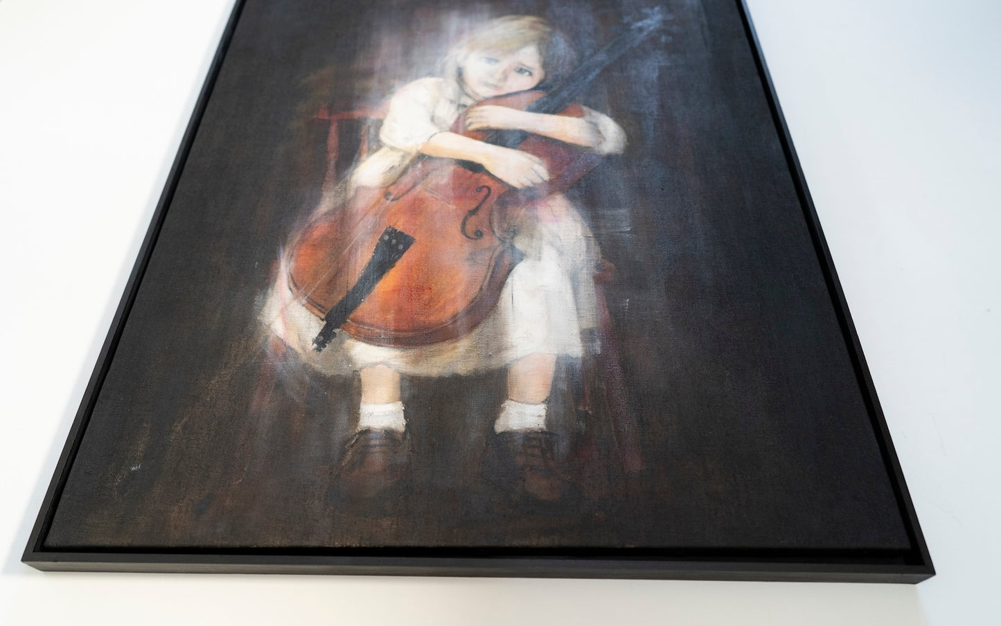 a girl cellist  contemporary painting art