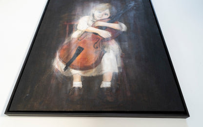 a girl cellist  contemporary painting art