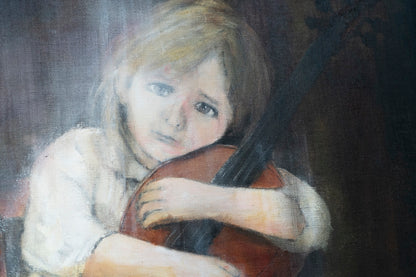 a girl cellist  contemporary painting art