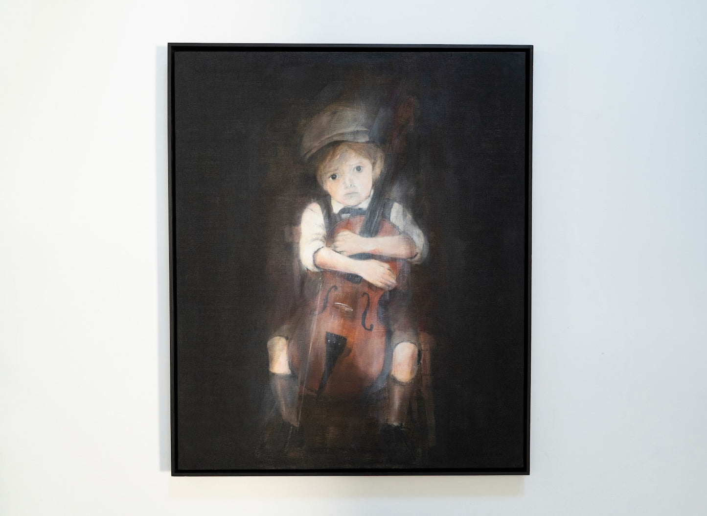 a boy cellist  contemporary painting art