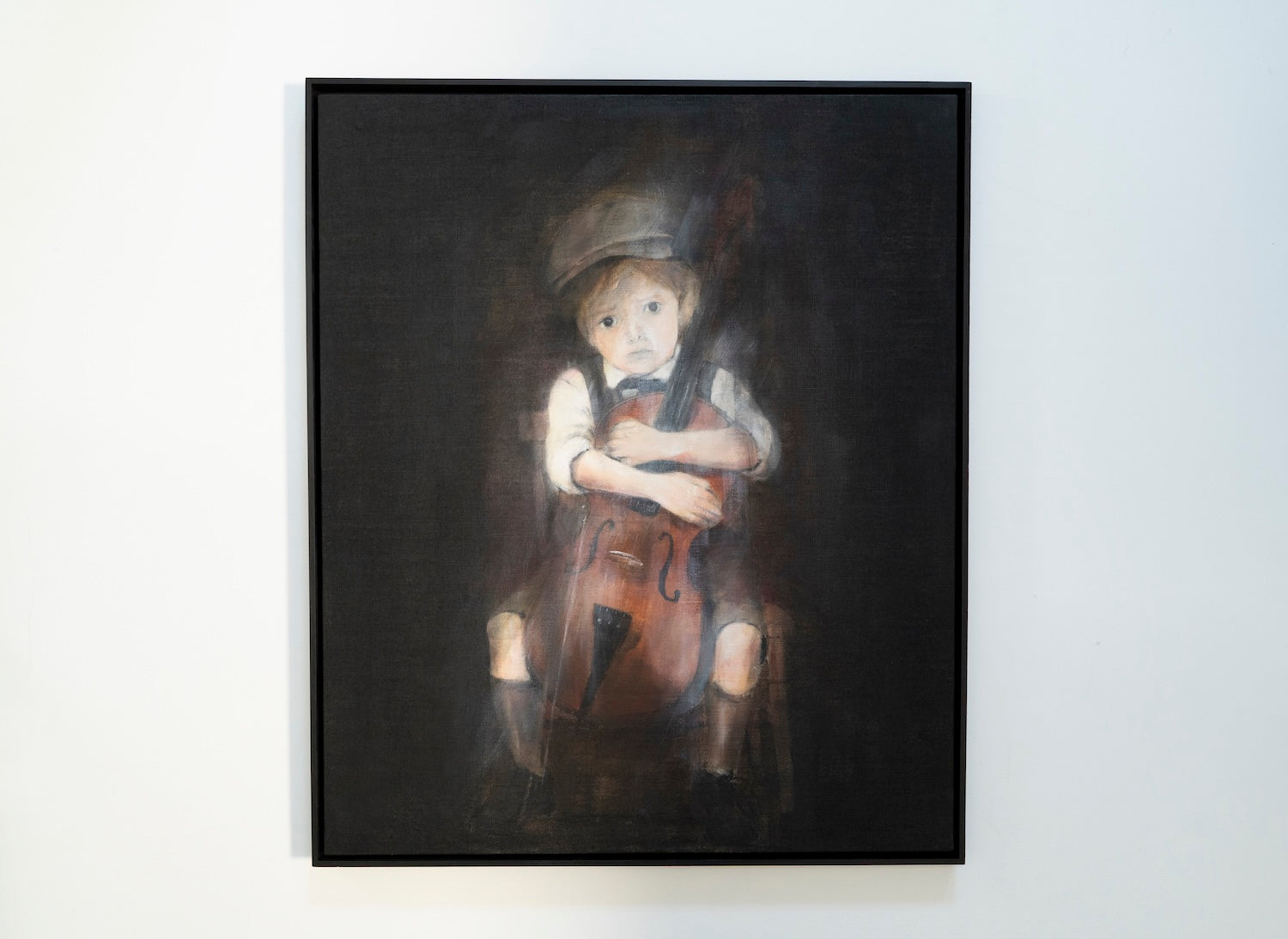 a boy cellist  contemporary painting art