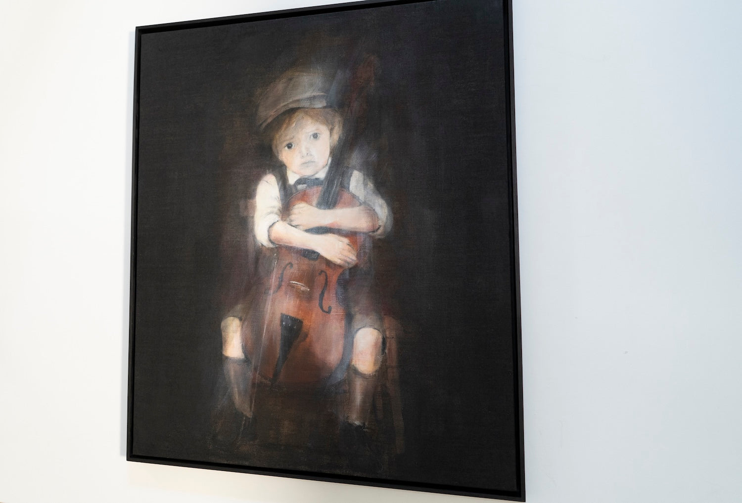 a boy cellist  contemporary painting art