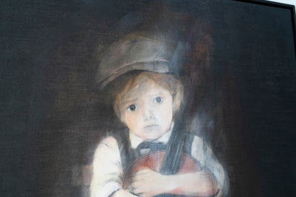 a boy cellist  contemporary painting art