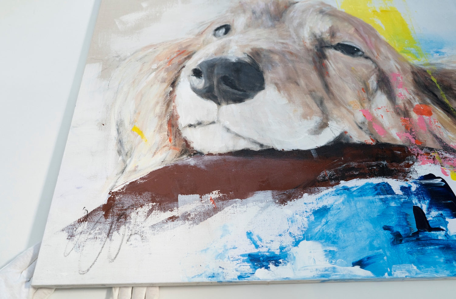 a dog Dachshund  contemporary painting art
