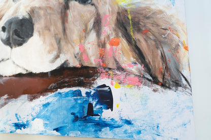 a dog Dachshund  contemporary painting art