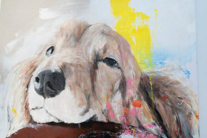 a dog Dachshund  contemporary painting art