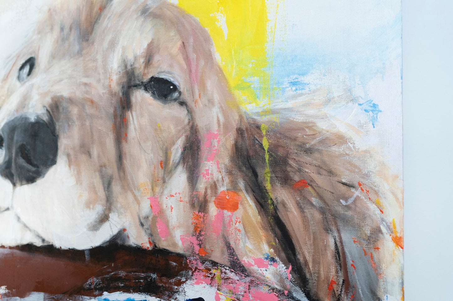 a dog Dachshund  contemporary painting art