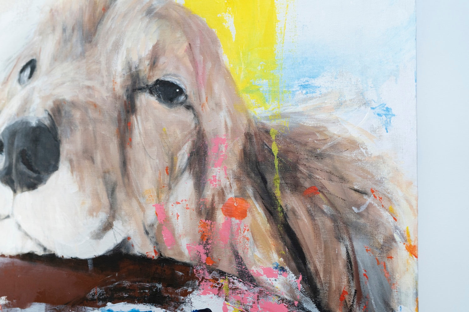 a dog Dachshund  contemporary painting art