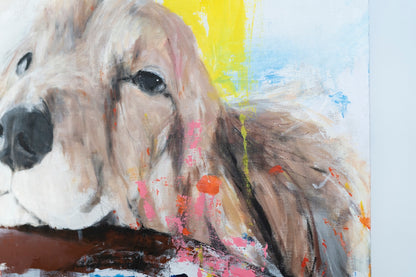 a dog Dachshund  contemporary painting art