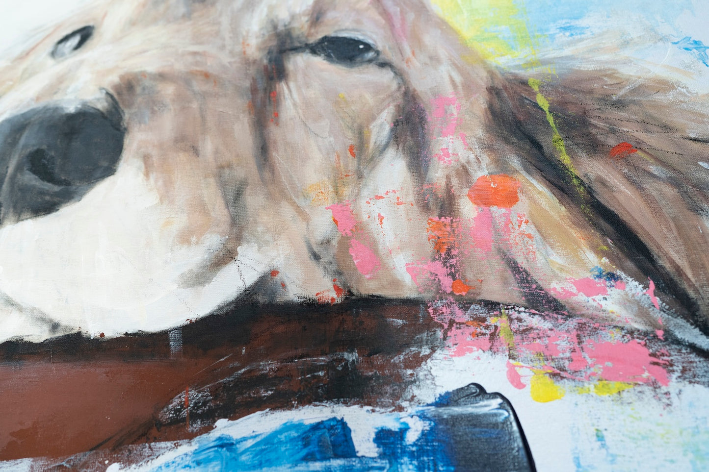 a dog Dachshund  contemporary painting art