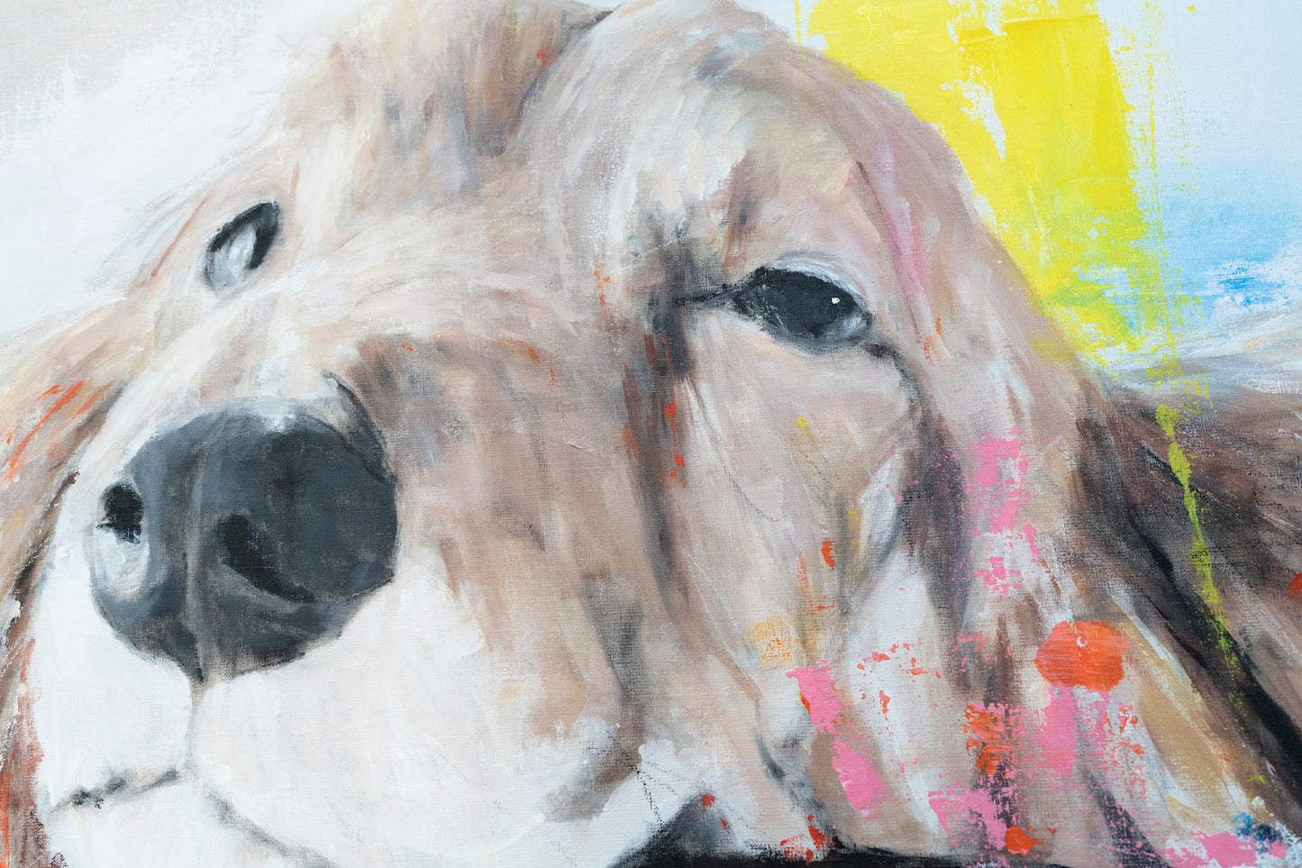a dog Dachshund  contemporary painting art