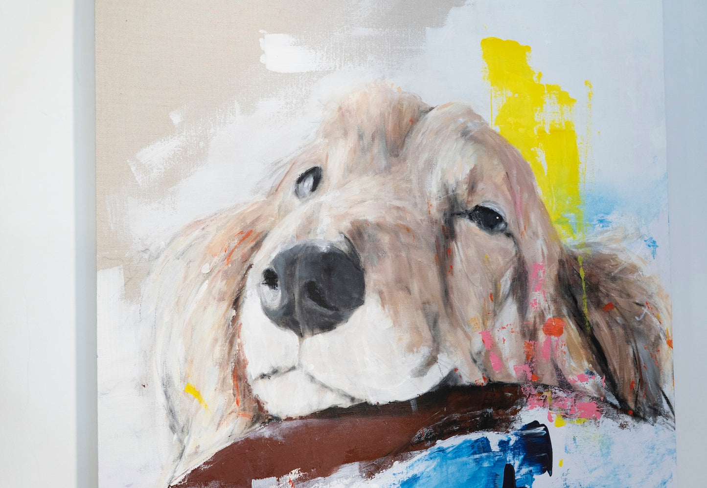 a dog Dachshund  contemporary painting art