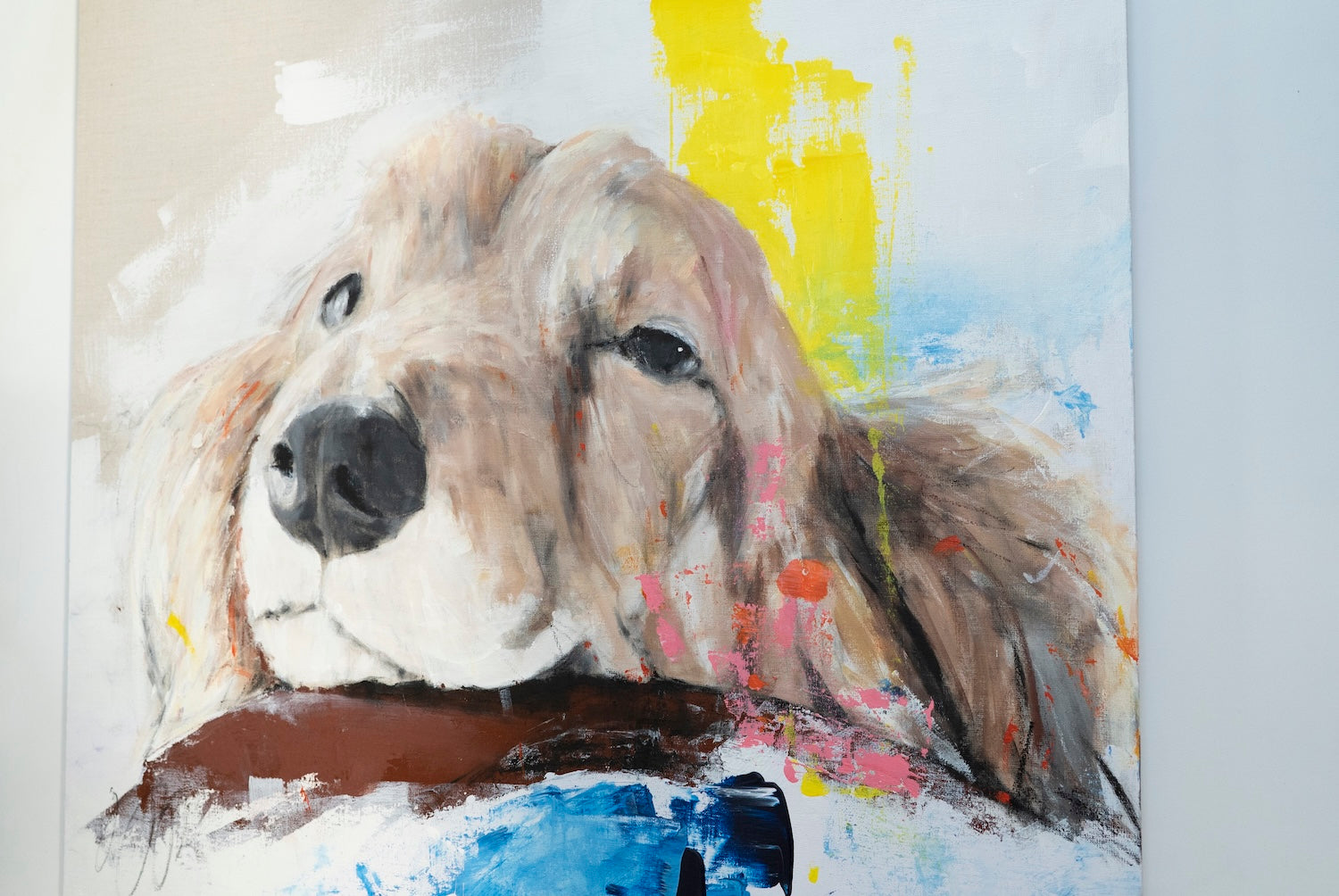 a dog Dachshund  contemporary painting art