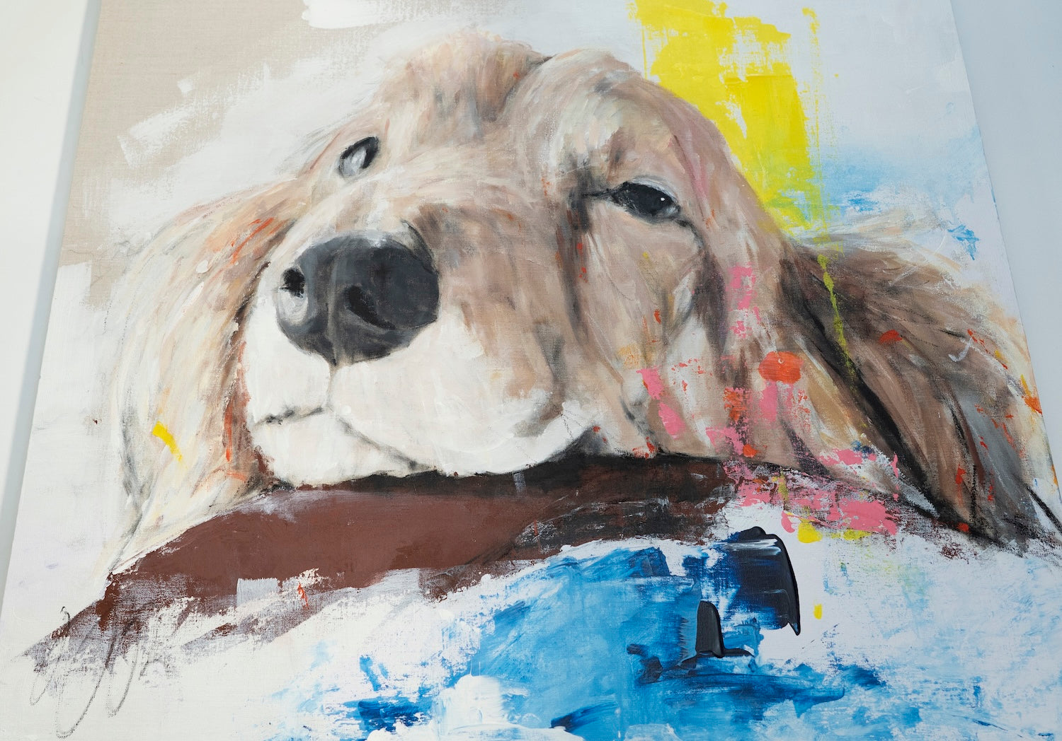 a dog Dachshund  contemporary painting art